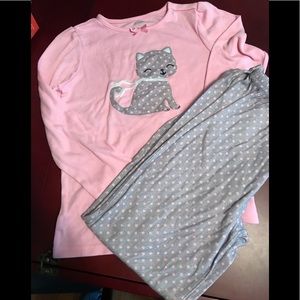 GYMBOREE 2 Piece Pajamas Polka Dot Kitten Girl 10 12